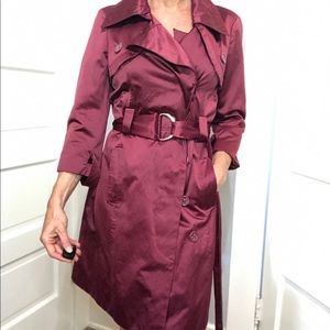 bebe Burgundy Trench Coat